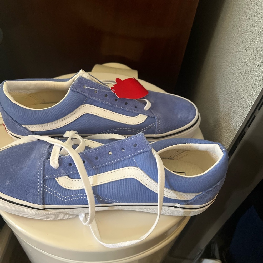 Vans Women's Blue and White Sneakers